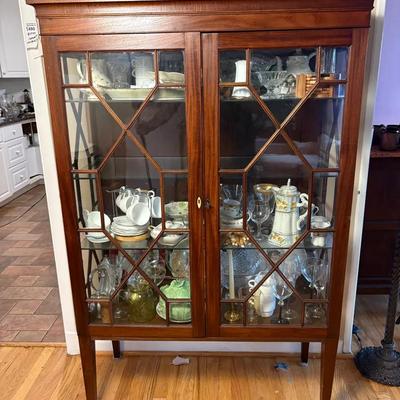 Glass Front Display Cabinet With Key - Missing Pane of Glass