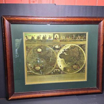 Blaeu Wall Map Print - Framed 26x32”