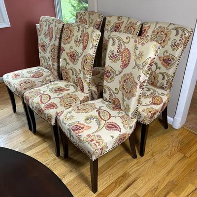 Paisley Upholstered Dining Chairs - 19x22x41”