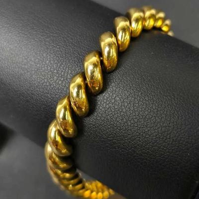 14K Gold Twisted Rope Link Bracelet - 7" 