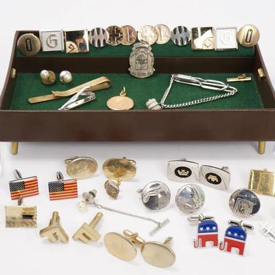 Men's Jewelry: Sterling Silver Pendant, 1888 Indian Cent Pendant, 1958 Swiss Rappen Coin Cufflinks