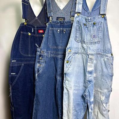 Big Smith, Dickies, & Cherokee Denim Overalls - Size M, 32x30