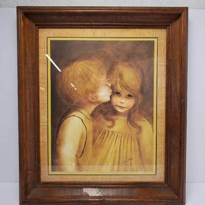 MCM Margaret Kane Framed Print – A Little Kiss, Framed 17x20"