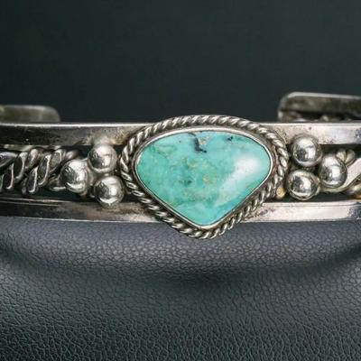 Sterling Silver Southwestern Turquoise Cuff Bracelet - 2.5" Wide