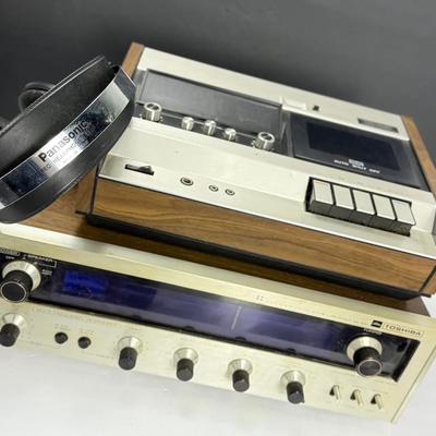 Vintage Toshiba Receiver SA-400, Superscope Cassette Deck CD-302, Panasonic Headphones EAH-T40 