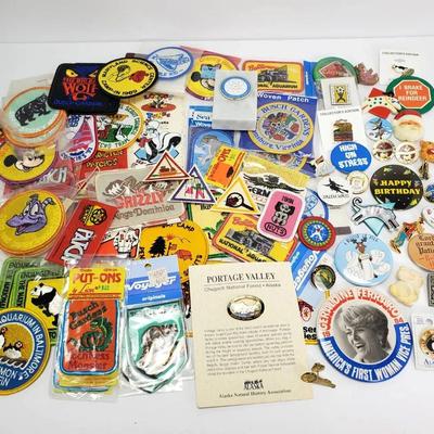 Vintage Patches & Pins Collection – Assorted Designs