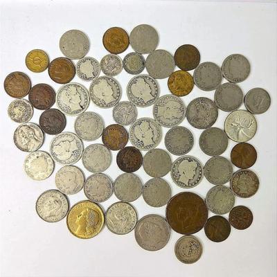 Coins: 90% Silver Barber Quarters/Dimes, Seated Liberty Dimes, Liberty Head Nickels, More