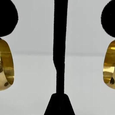 14K Gold Hoop Earrings- 1.25" Long