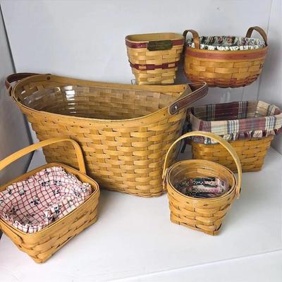 Longaberger Signed Baskets – Various Sizes & Styles (5) + Diamond Tradition Basket