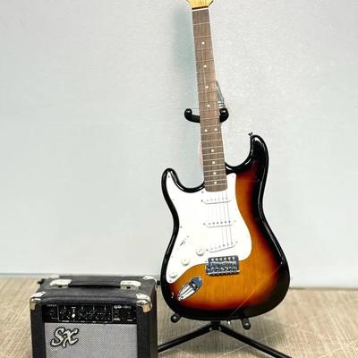 SX Vintage Series Custom Handmade Electric Guitar with Stand, Case, and Speaker