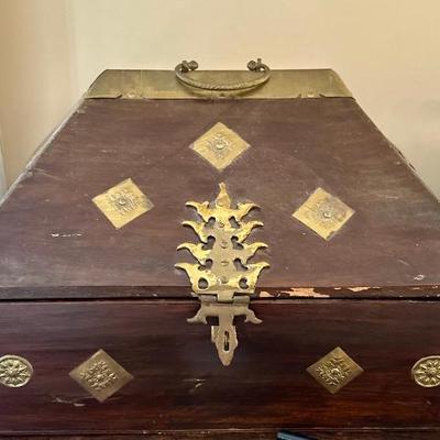 Sale Photo Thumbnail #9: Brass and Walnut box made in India
