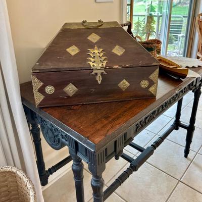 Sale Photo Thumbnail #8: Antique Writing Desk with Box on top.