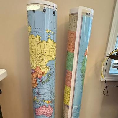 Sale Photo Thumbnail #28: World map, USA map