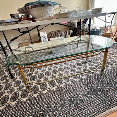 Sale Photo Thumbnail #12: Brass and Glass Coffee Table