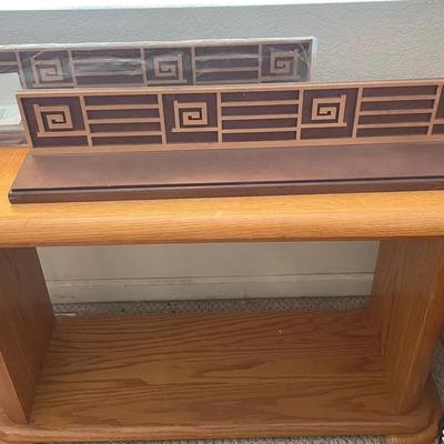 Light Oak Sofa Table With 2 Aztec Shelves 