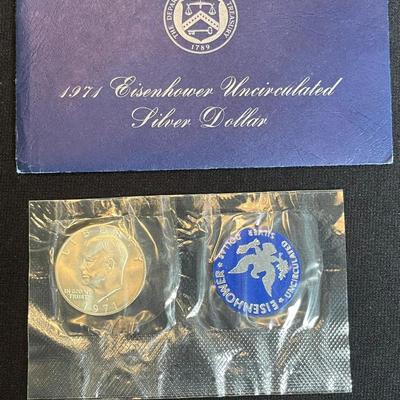 1971 Uncirculated Eisenhower 90% Silver Dollar 