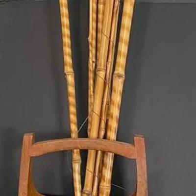 Assortment Of Vintage Bamboo Fly Fishing Rods Including Eagle Claw