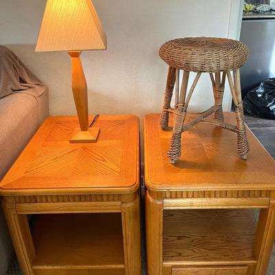 Vintage End Tables & MCM Lamp 