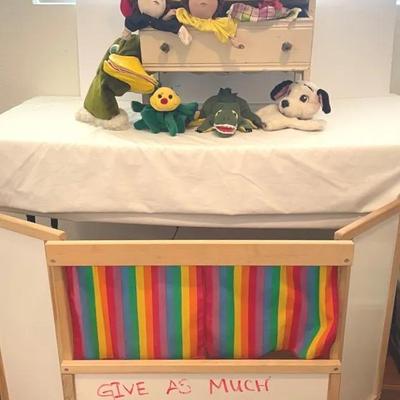 Puppet Play With Theatre And Vintage Doll Dresser And Various Puppets