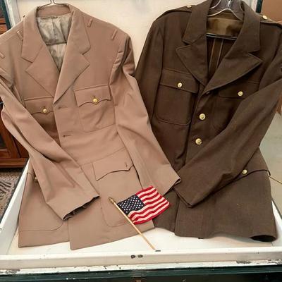 Vintage Military Trunk W/ Military Jackets 