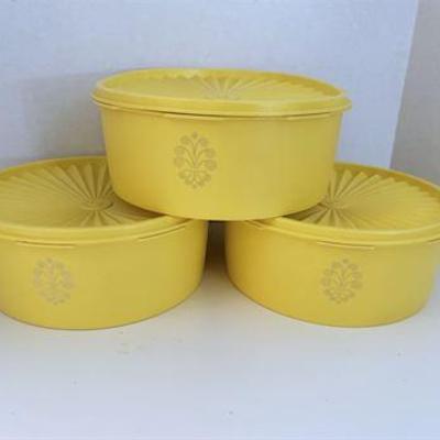 1970's Tupperware Yellow Servalier Canister Set .jpg
