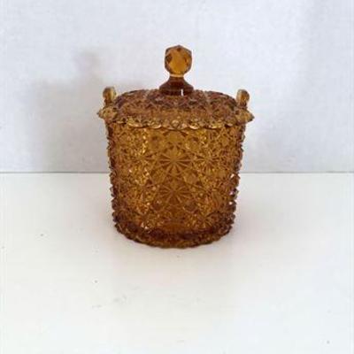 Discontinued Fenton Amber Glass Candy Box.jpg