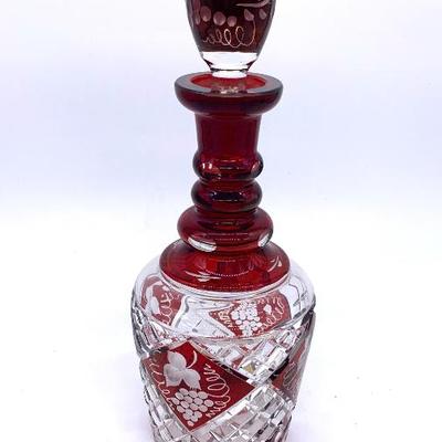 Cranberry cut to clear decanter.
