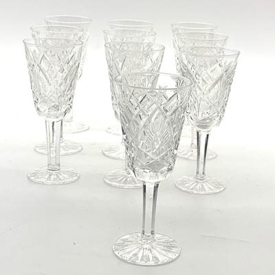 Set/10 Waterford Crystal   5” sherry glasses in the Clare pattern.