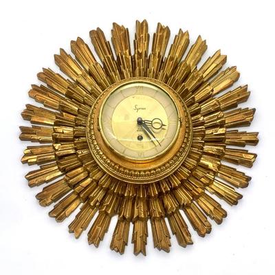 Syroco sunburst wall clock