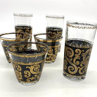 Culver Ebony Baroque glassware