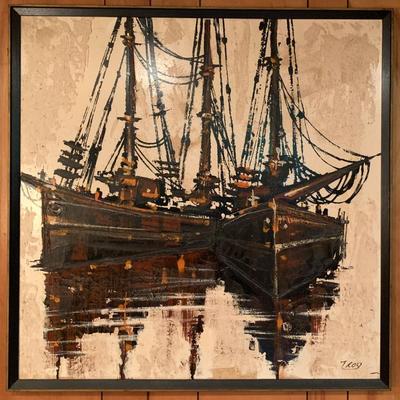 Mid-century palette knife    o/c painting