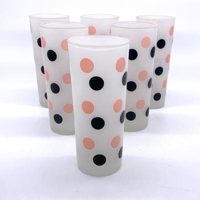 Set of 6 Anchor Hocking polka dot tumblers
