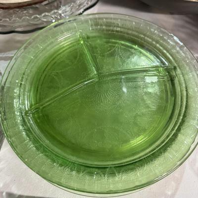 Sale Photo Thumbnail #116: Uranium Glass Divided Plates