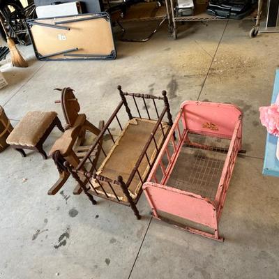 Sale Photo Thumbnail #23: Vintage dolly cribs 