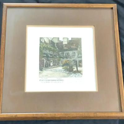 Signed Etching “Musician’s Home – Schubert” by C. Koernig