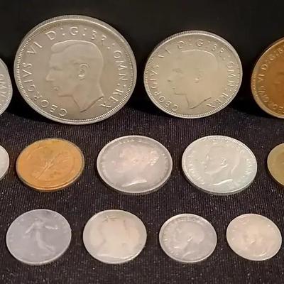 British Coin Collection Featuring 1852 One Shilling & 1937 Coronation Crown of King George VI