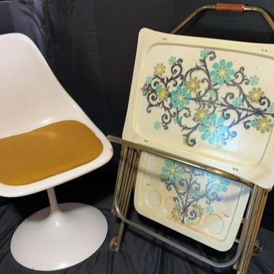 Mid-Century Chair and TV Trays