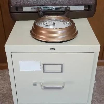 Metal Filing Cabinet, Samsonite Briefcase & Vintage Office Treasures