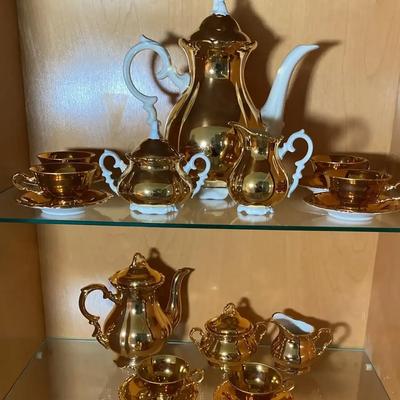 Gold Porcelain Tea Service Sets
