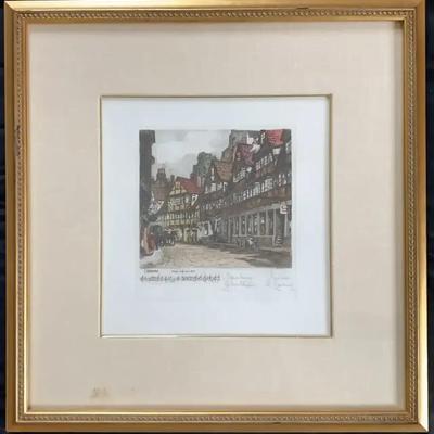 Signed Etching “Musician’s Home – Brahms” by C. Zoernig