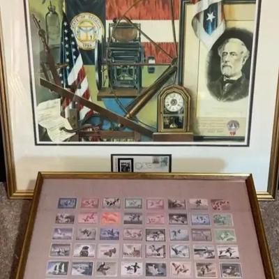Jon Toorchen Signed Georgia Bicentennial Commemorative Print & Framed U.S. Duck Stamp Collection