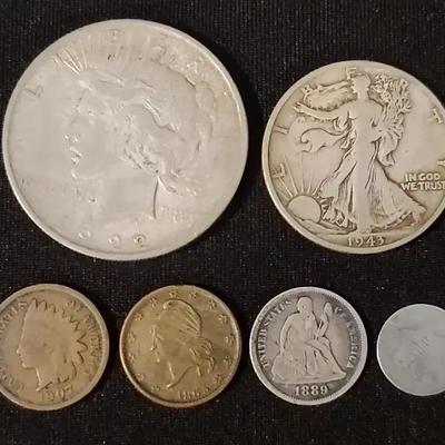 U.S. Historic Coin Collection – Featuring 1943 Walking Liberty Half, 1889 Seated Liberty Dime & 1851