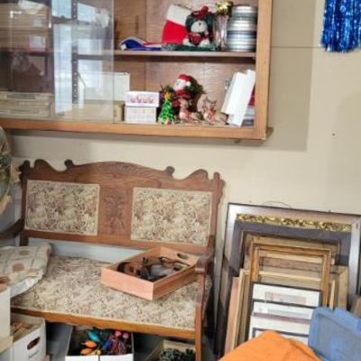 Sale Photo Thumbnail #26: Upholstered Bench Seat and Pictures