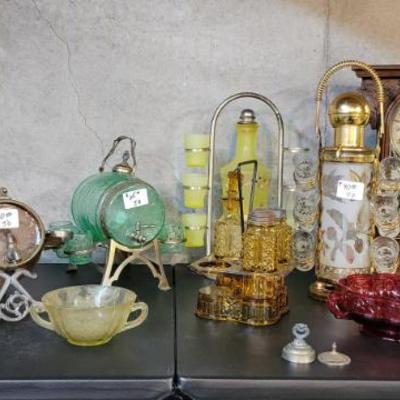 Sale Photo Thumbnail #58: Vintage Decanter and shot glass sets, vintage barrel decanter sets and clocks