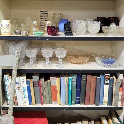 Sale Photo Thumbnail #114: Glassware & Books
