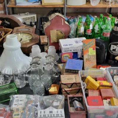 Glassware, and vintage photography accessories