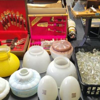 Vintage glass globes and crystals