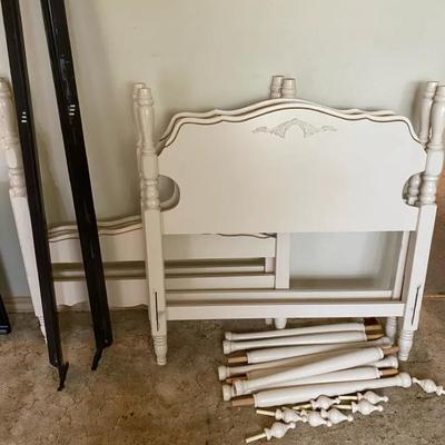 Two Wooden Twin Bedframes