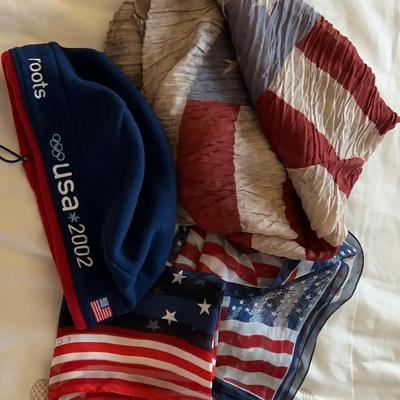 Americana Flag Scarves - Roots USA 2002 Olympic Fleece Cap