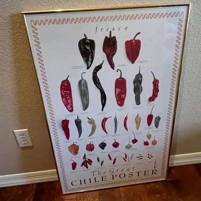 The Great Chile Poster In Gold Metal Frame 24”x36” 